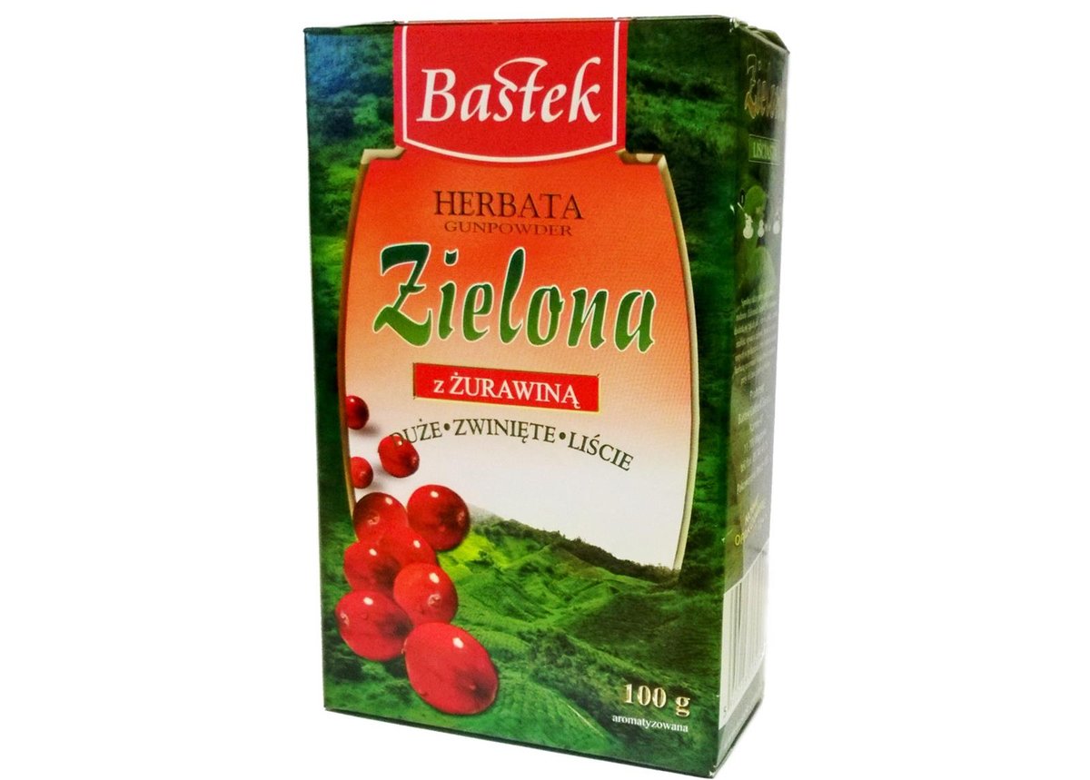 BASTEK HERBATA ZIELONA ŻURAWINA LIŚĆ 100G