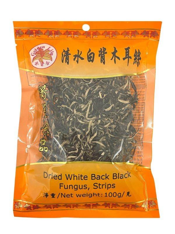 Suszone Chińskie Grzyby White Back Black Uszaki Fungus Paski Golden Lily 100G