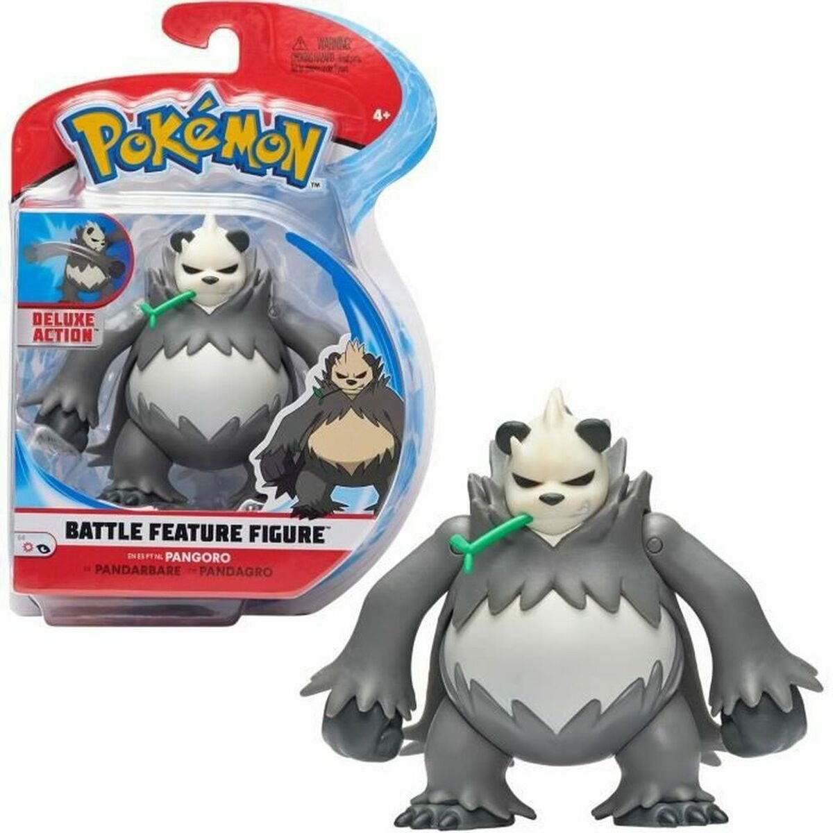 Bandai Pokémon - Figurka Battle - Pandarbare (Pangoro) - Figurka przegubowa 12 cm Pandarbare z funkcją ciosia, Żelazna pięśćca WT0010