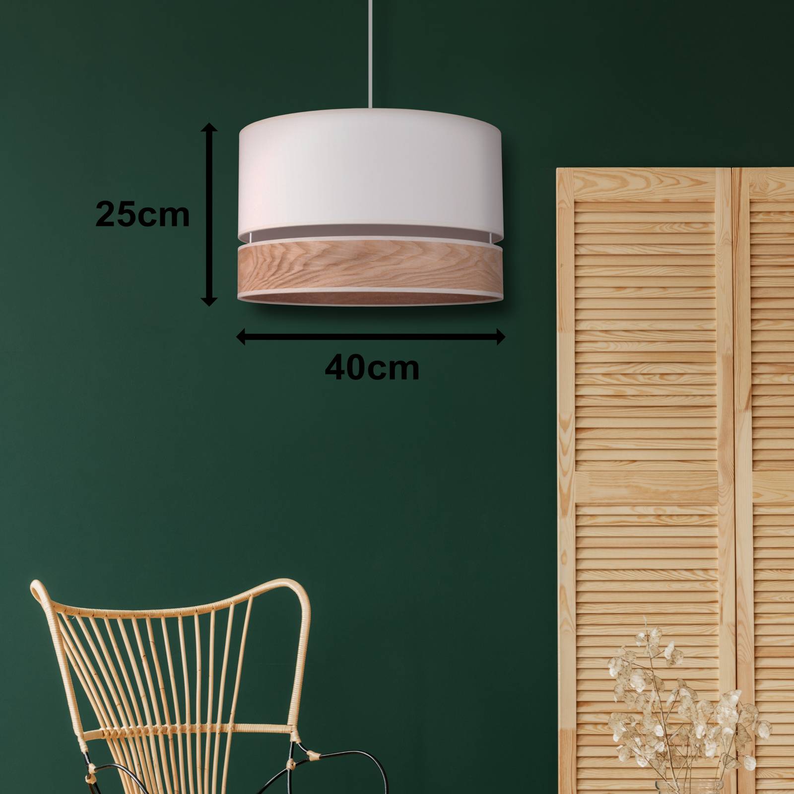 Euluna Levo żyrandol, Ø 40 cm, jesion/ecru