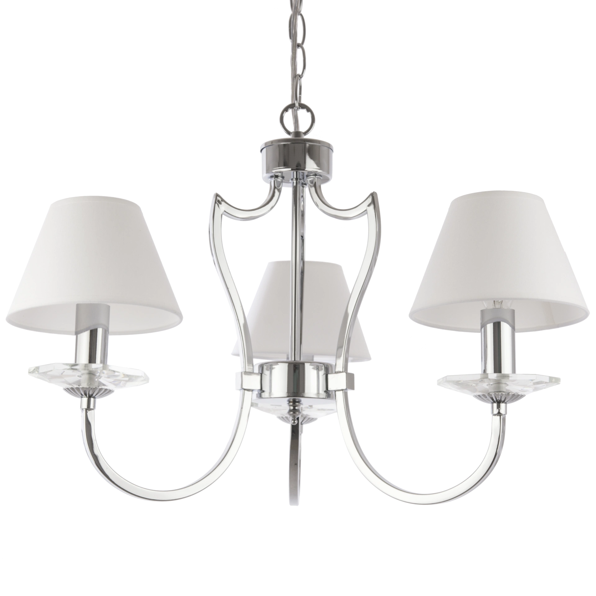 Lampa wisząca abażur RIGA P03755CH-WH - Cosmo Light