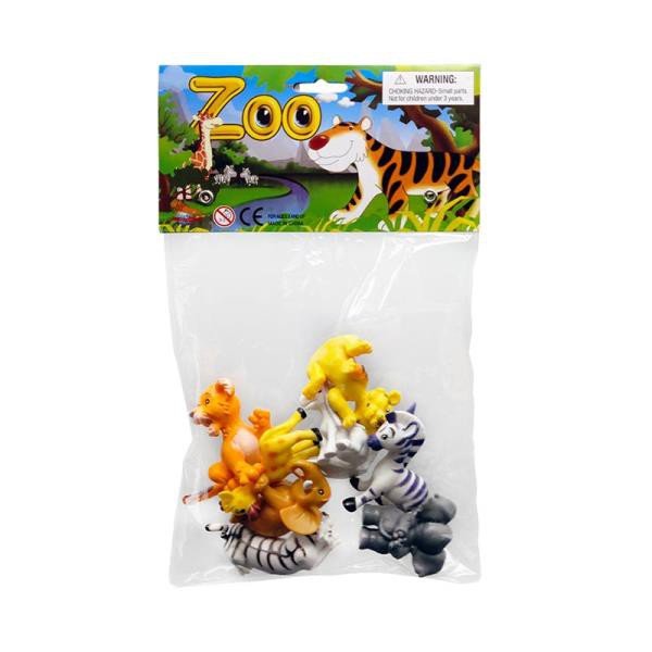 Zwierzęta Dzikie gumowe Zestaw Figurki 8 szt Zoo