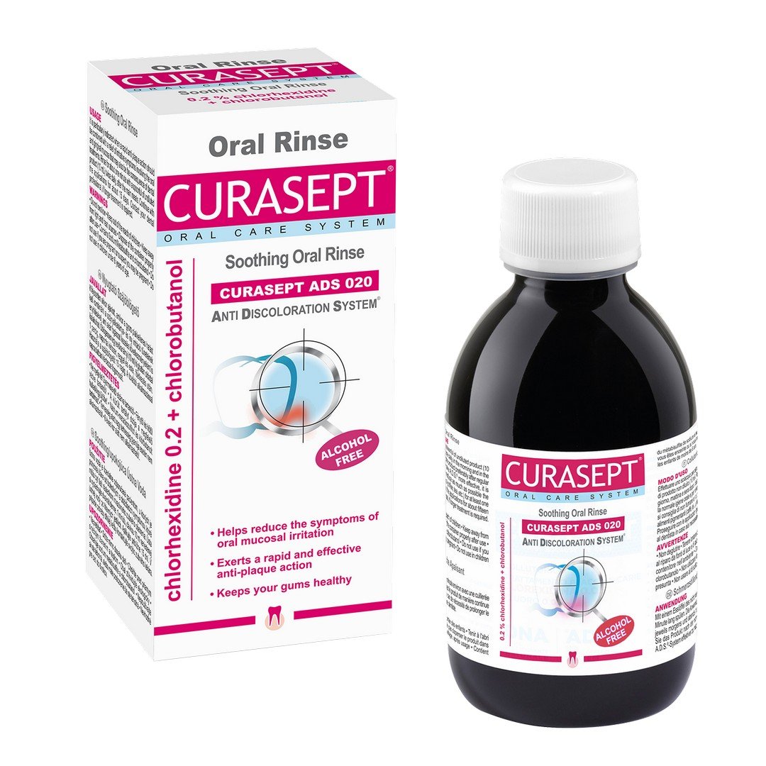 Фото - Зубна паста / ополіскувач CURASEPT płyn do płukania ust 200ml 0,20CHX ADS220 Soothing (z Chlorobutan