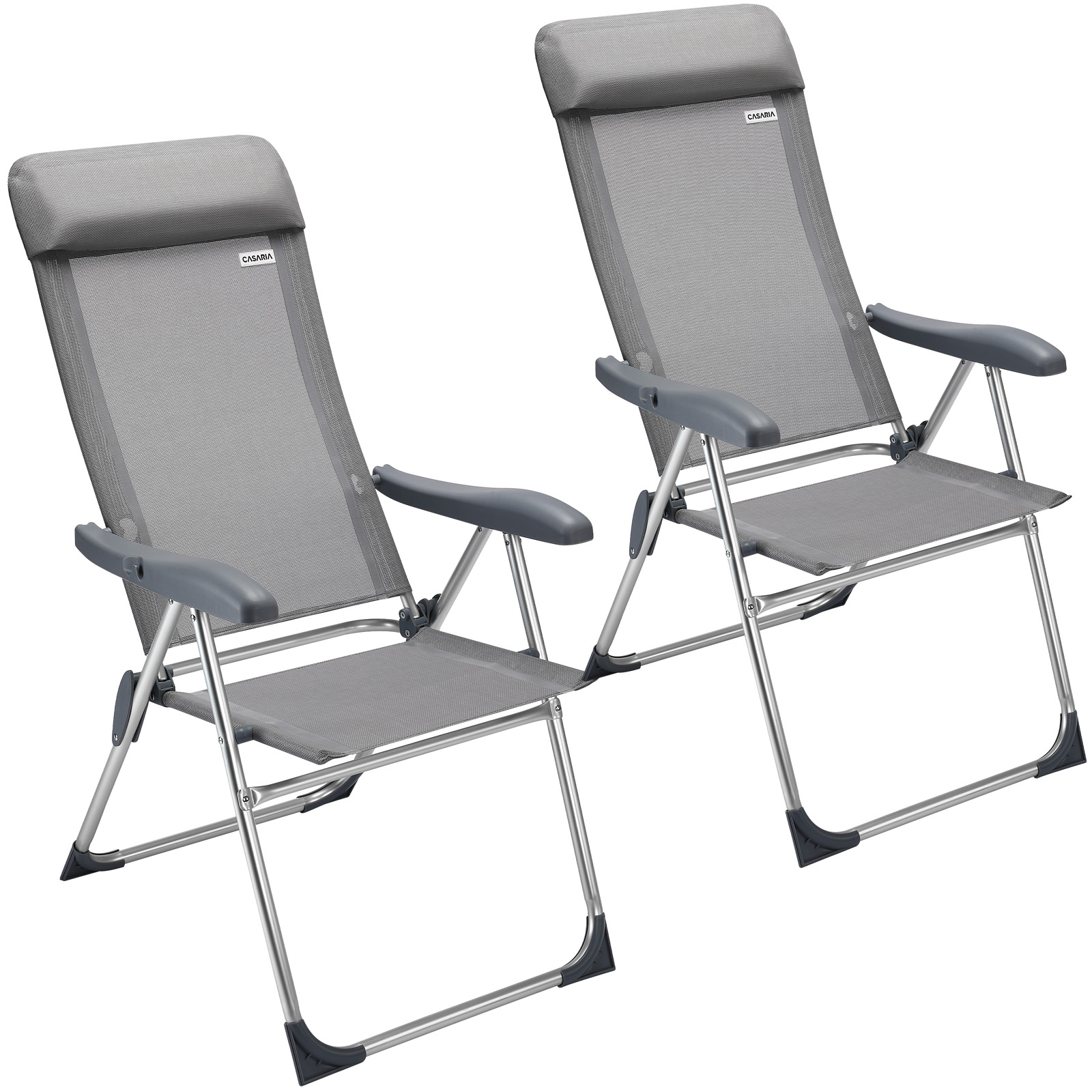 Krzesło ogrodowe 2 szt. Szare Aluminium Składane