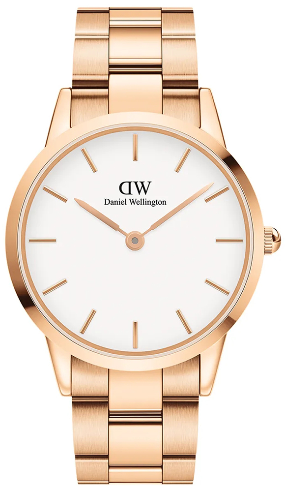 Zegarek Daniel Wellington DW00100343 Iconic Link Amber 40mm Rosegold -