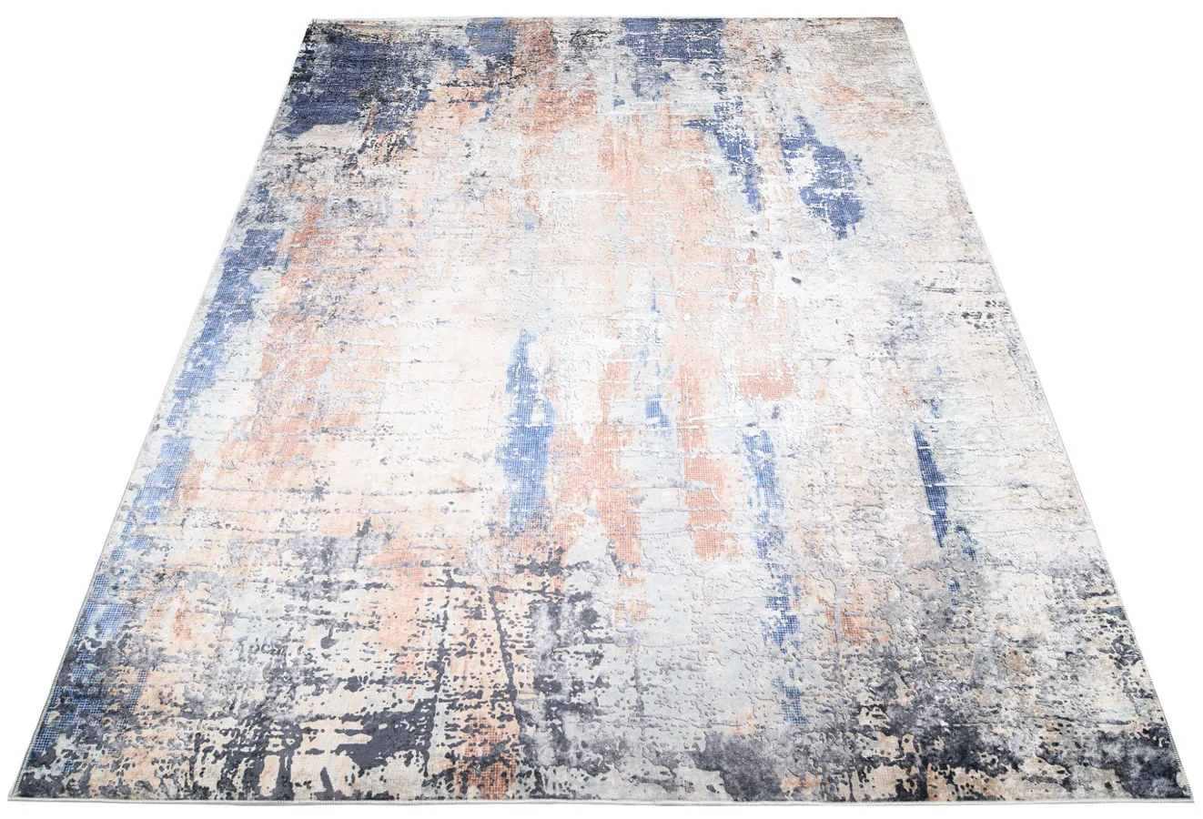 Brązowo-beżowy przecierany dywan w stylu loft G3-H64