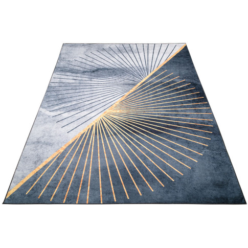 Szary dywan glamour ze złotym wzorem W5-M20