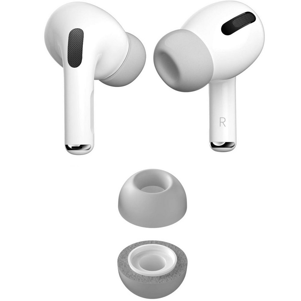 Memory Foam pianki z pamięcią końcówki do AirPods Pro 1/2 rozmiar M (2 szt.) (Gray)
