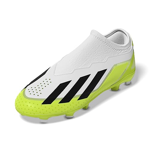 adidas Dziecięce buty piłkarskie X Crazyfast.3 bez sznurowadeł, Ftwr biały rdzeń czarny klarowna cytryna, 35 EU