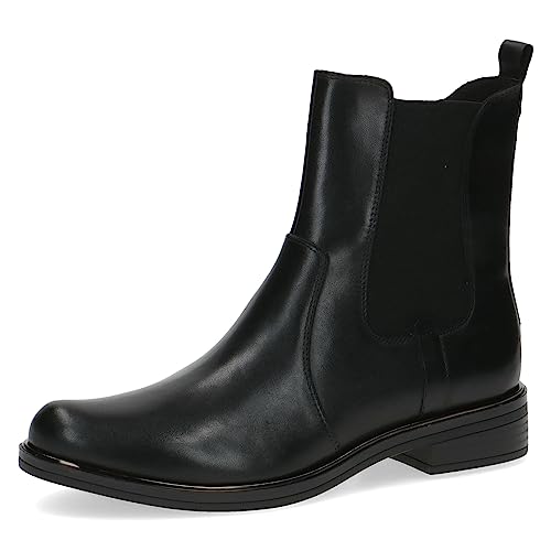 Caprice Damskie botki 9-26402-41 płaskie sznurowane, Czarna papka, 38.5 EU