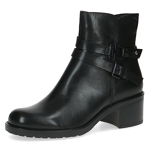 Caprice Damskie botki 9-25323-41 płaskie sznurowane, Czarna papka, 41 EU