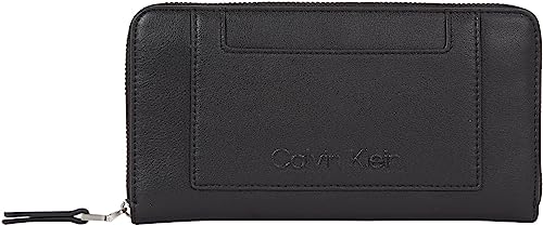 Calvin Klein Damski zestaw Ck z zamkiem błyskawicznym wokół dużych portfeli, Ck czarny, Rozmiar Uniwersalny