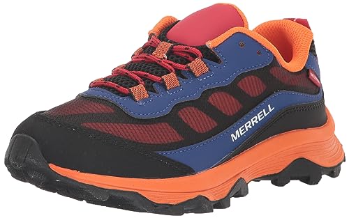 Merrell Unisex dziecięce buty trekkingowe Moab Speed Low WTRPF, Blue Black Orange, 37 eu