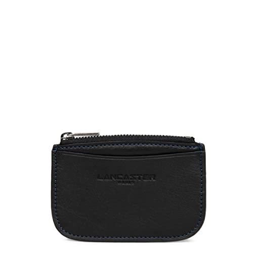 Lancaster Męska miękka torba na ramię vintage Homme, Noir_BLEU, Czarny_niebieski