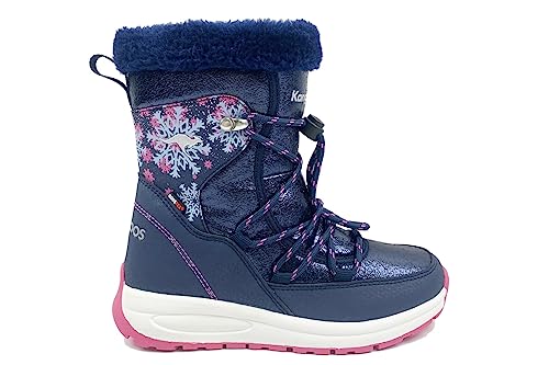 KangaROOS Dziewczęce K-pe Snooze RTX śniegowce, Dk Navy Daisy Pink, 33 EU