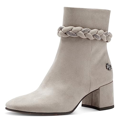 Marco Tozzi Damskie 2-85307-41 botki na obcasie, taupe, 42 EU, szarobrązowy, 42 EU