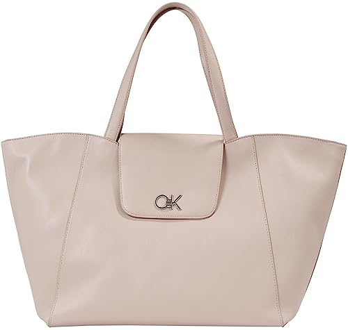 Calvin Klein Damskie torby Re-Lock Shopper z klapkami, Shadow Grey, jeden rozmiar, Cieniowy szary, Rozmiar Uniwersalny