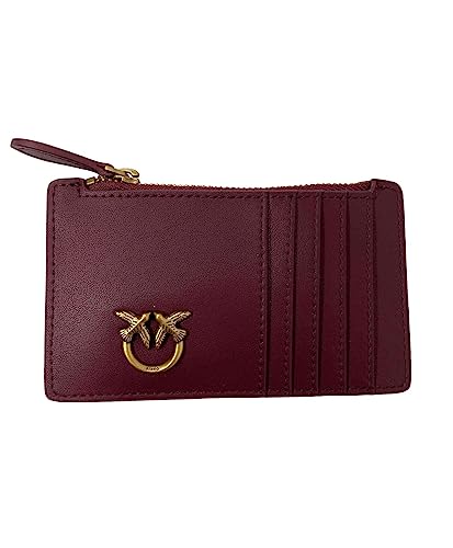 Pinko CarDHOLDER Jedwabna cielca, Akcesoria podróżne - portfele damskie, Ww5q_Intenso-antyczna porzeczka złoto, U, Ww5q_Intenso-antyczna porzeczka złota, U
