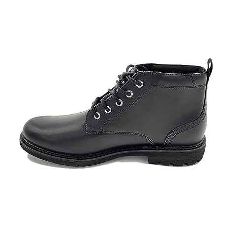 Clarks Męskie botki Batcombe Mix, czarna skóra, 43 EU