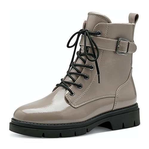 Tamaris Damskie botki 1-1-25289-41, Taupe Patent, 36 EU