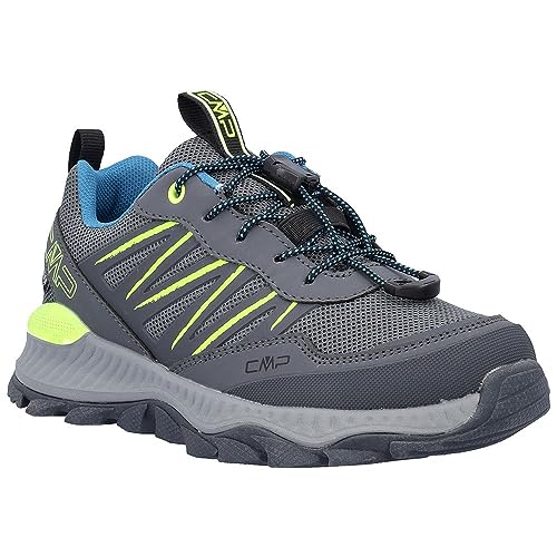 CMP Kids Atik Low WP Outdoor Shoes-3q67894, Walking Shoe Unisex-Dzieci i Chłopcy, Graffite Limegreen, 34 EU