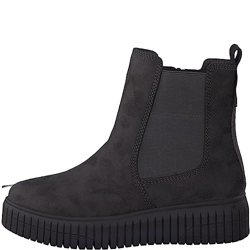 Jana Damskie Softline 8-25461-41 wygodne, uniwersalne, wygodne, modne, wsuwane buty na co dzień, kozaki Chelsea, szary (Graphite), 39 EU Weit