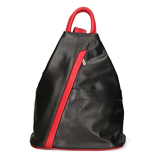 FELIPA Damska torebka Backpack, czarno-czerwona, czarny, czerwony