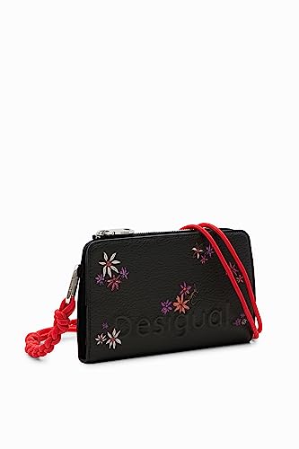 Desigual Women's Mone_Flor Yvette Emma 2.0 Bi-Fold Wallet, Black, 18.5, czarny, 18.5