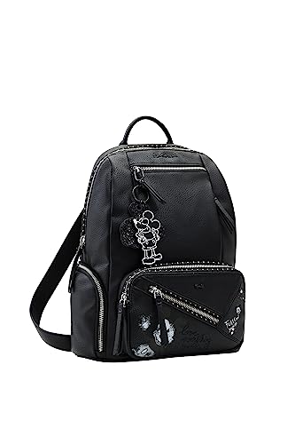 Desigual Women's Back_Mickey Rock Chester, Black, One Size, czarny, jeden rozmiar