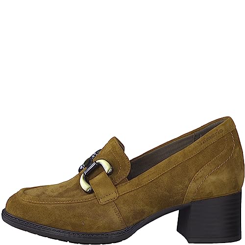 Tamaris Comfort Damskie 8-84309-41 wygodne buty do wielu różnych zastosowań, wygodne buty damskie z łańcuszkiem, buty na co dzień, biznesowe czółenka, Camel Suede, 40 EU Weit