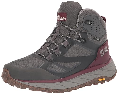 Jack Wolfskin Damskie buty trekkingowe TERRAVENTURE Texapore MID W, Dark Maroon, 42,5 EU, Dark Maroon, 42.5 EU