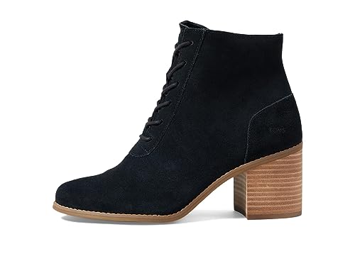 TOMS Damskie sznurowane botki Evelyn, Czarny zamsz, 37 EU