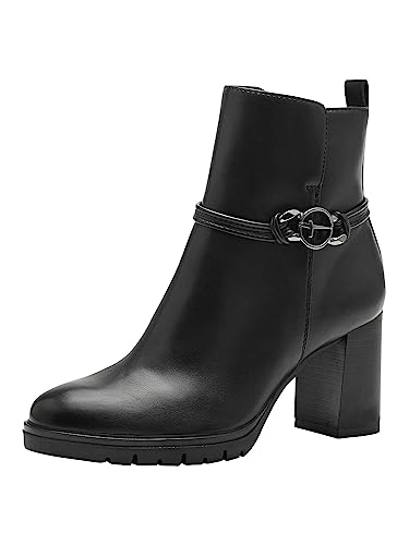 Tamaris Damskie botki 1-1-25001-41, czarny, 38 EU