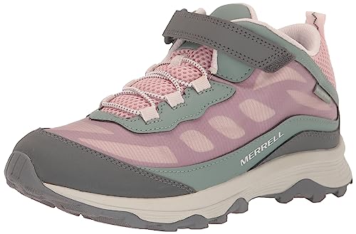 Merrell Dziecięce buty turystyczne Moab Speed Mid A/C WTRPF unisex, Zakurzony oliwkowy różowy, 38 EU