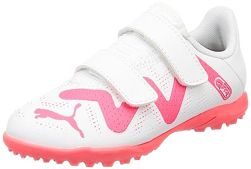 PUMA Dziecięce buty piłkarskie unisex Future Play Tt V Jr, Puma Biała ognista orchidea, 30 EU