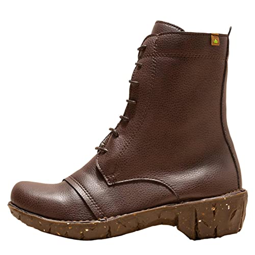 El Naturalista Damskie buty Combat Boots Yggdrasil, botki, wymienna wkładka, Brązowy brązowy Rugged, 42 EU