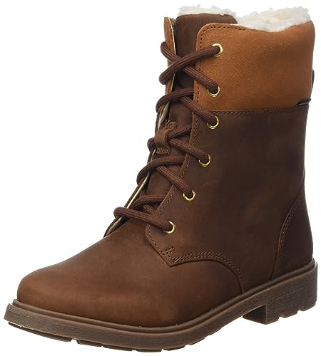 Clarks AstrolFurGTXO. Półdługie kozaki, brązowa skóra, 32 EU, Br?zowa skóra, 32 EU