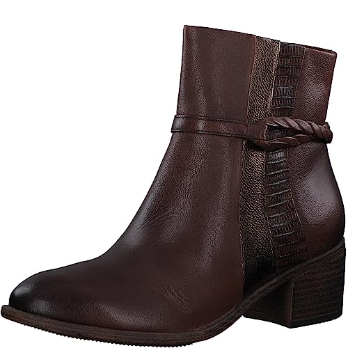 Marco Tozzi Damskie 2-25325-41 botki na obcasie, Cognac Comb, 38 EU, Cognac Comb, 38 EU