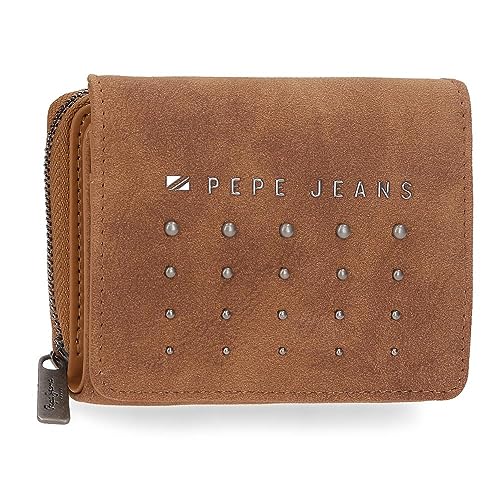 Pepe Jeans Holly portfel z portmonetką, brązowy, 10 x 8 x 3 cm, sztuczna skóra, brązowy, rozmiar uniwersalny, brązowy, Einheitsgröße, portfel z portfelem