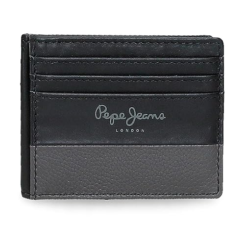 Pepe Jeans Dual Karty na karcie Czarny 9,5x7,5 cms Skóra, czarny, Talla única, etui na karty