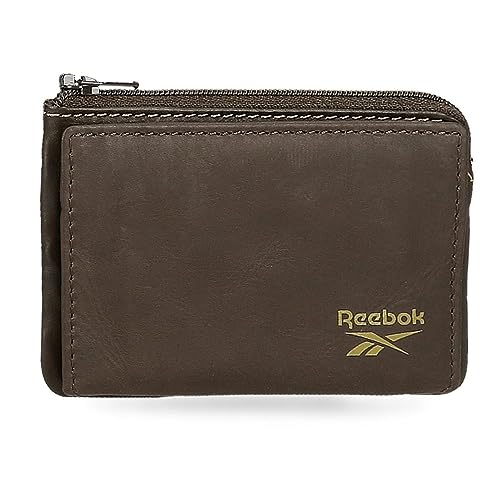 Reebok Division Portfel z wizytówką Brązowy 11x7x1,5 cms Skóra, Brązowy, Talla única, Portfel z wizytówką