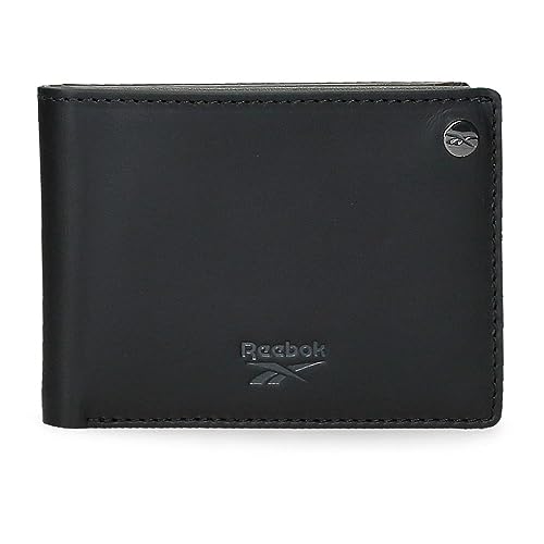 Reebok Switch Portfel Poziomy z Portmonetką Czarny 11x8x1 cms Skóra, czarny, Talla única, Portfel poziomy z portmonetką
