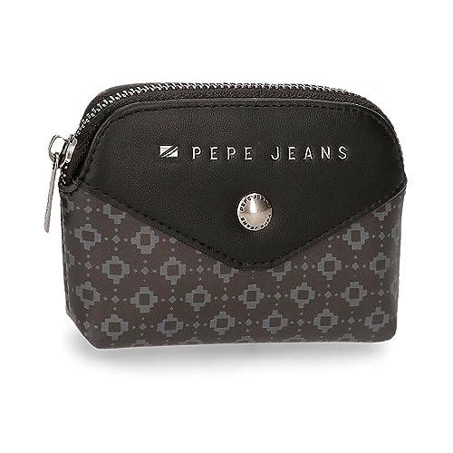 Pepe Jeans Bethany Portfel Czarny 12x8x2 cms Skóra syntetyczna, czarny, Talla única, portmonetka
