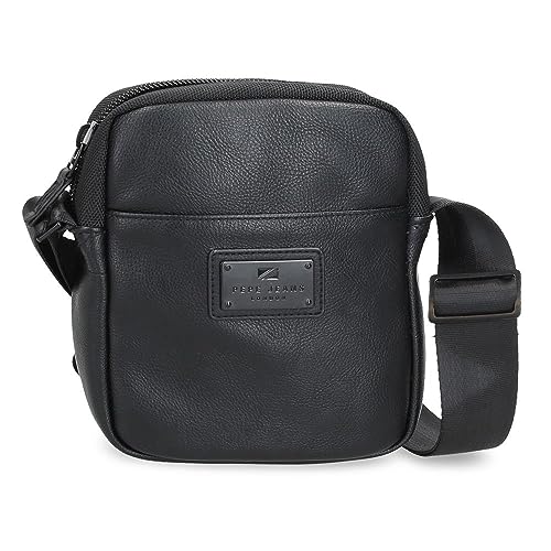 Pepe Jeans Egham Obudowa na messenger Mały Czarny 15x19,5x6 cms Poliester, czarny, Talla única, Mały pasek na ramię