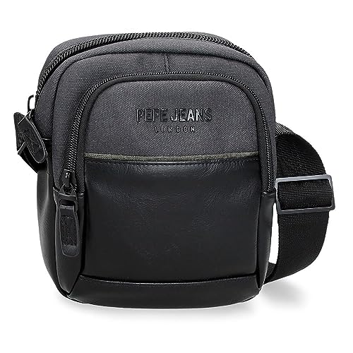Pepe Jeans Grays Obudowa na messenger Mały Czarny 15x19,5x6 cms Poliester, czarny, Talla única, Mały pasek na ramię