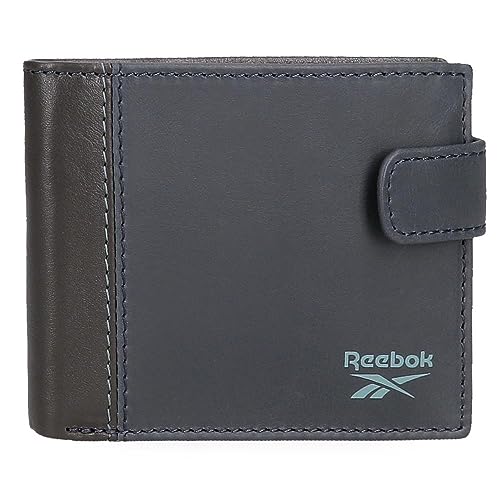 Reebok Division Portfel Poziomy z zamknięciem kliknij niebieski 11x8,5x1 cms Skóra, niebieski, Talla única, Portfolio poziome z zamknięciem kliknięcia