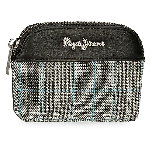 Pepe Jeans Kendra Portfel Czarny 12x8x2 cms Poliester z detalami Skóra syntetyczna, czarny, Talla única, portmonetka