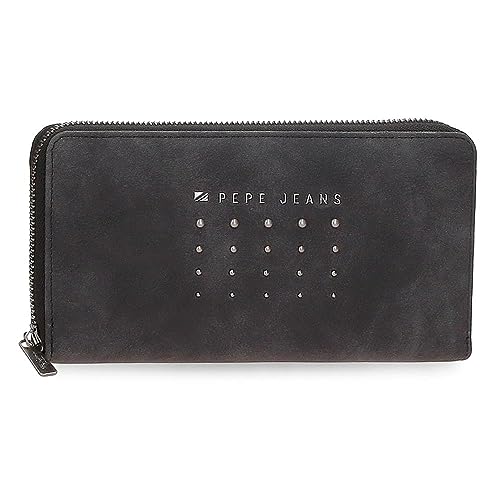 Pepe Jeans Holly Portfel na karty Czarny 19,5x10x2 cms Skóra syntetyczna, czarny, Talla única, Portfel z wizytówką