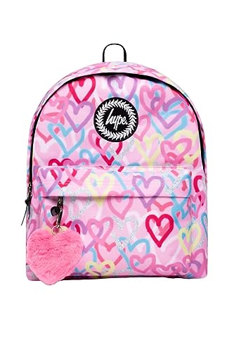 hype Szkoła dzień biuro podróż casual unisex dzieci chłopcy dziewczęta nastolatki mężczyźni kobiety plecaki, Różowe/serca graffiti, Jeden rozmiar, Casual