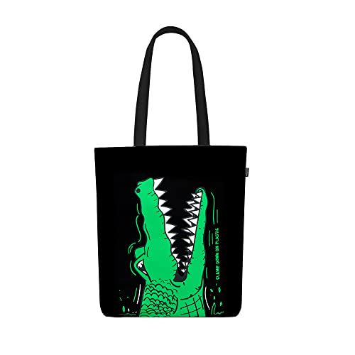 Eco Right Borsa Stoffa Shopper, Cotone Tote Bag, Borsa Donna, Borsa tote Tracolla cotone e tkanina z manici stampa, Borsa shopper riusozabile ecocompatible bile lavabile, Crocs, Talla única, Torby